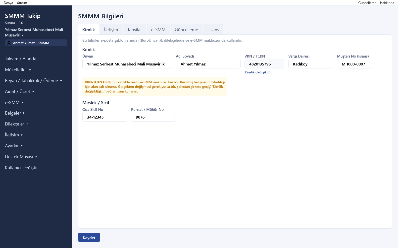 SMMM Bilgileri