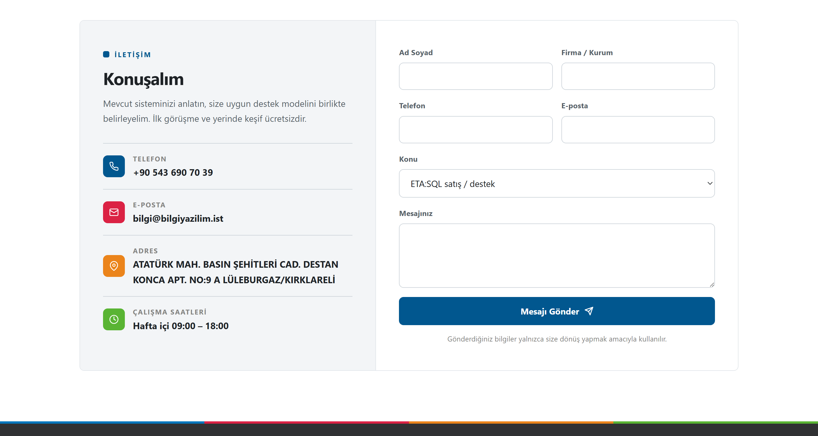 bilgiyazilim.ist Web Tasarımı ekran görüntüsü