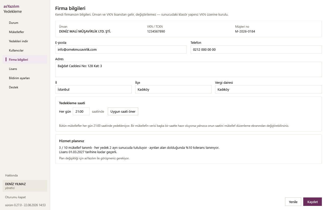 Firma Bilgileri