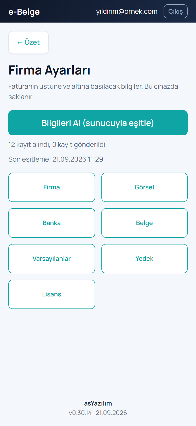 Firma Ayarları